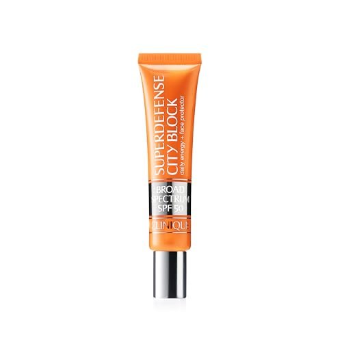 Clinique Superdefense City Block Oil Free Broad Spectrum SPF 50 Daily Energy + Face Protector | Sheer, Weightless Makeup Primer + Sunscreen, 1.4 Fl Oz Avelisse