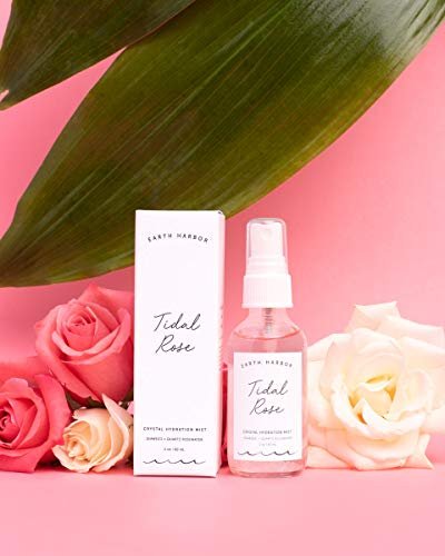 Earth Harbor Tidal Rose Crystal Hydration Toner – Rose Water, Rose Quartz & White Tea – Natural, Cruelty-Free Face Toner (2 fl oz) Avelisse