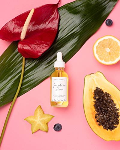 Earth Harbor Sunshine Dew Oil Cleanser – 2 fl oz Pure Cleansing Oil, Waterproof Makeup Remover with Papaya Enzymes, Sea Kelp & Jojoba – Antioxidant-Rich, Hydrating, Firms & Brightens Skin Avelisse