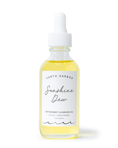 Earth Harbor Sunshine Dew Oil Cleanser – 2 fl oz Pure Cleansing Oil, Waterproof Makeup Remover with Papaya Enzymes, Sea Kelp & Jojoba – Antioxidant-Rich, Hydrating, Firms & Brightens Skin Avelisse