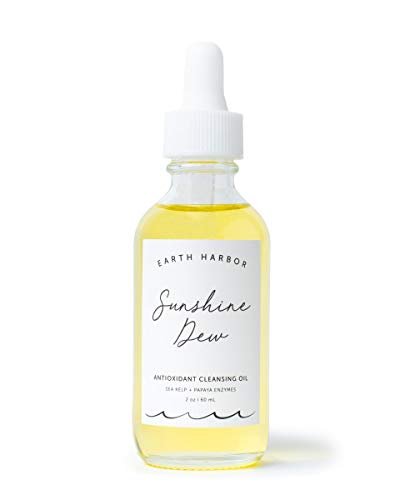 Earth Harbor Sunshine Dew Oil Cleanser – 2 fl oz Pure Cleansing Oil, Waterproof Makeup Remover with Papaya Enzymes, Sea Kelp & Jojoba – Antioxidant-Rich, Hydrating, Firms & Brightens Skin Avelisse