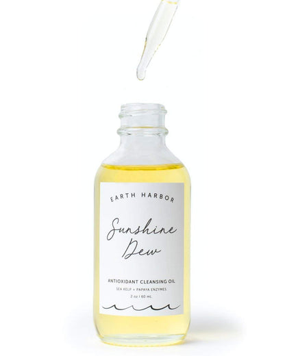 Earth Harbor Sunshine Dew Oil Cleanser – 2 fl oz Pure Cleansing Oil, Waterproof Makeup Remover with Papaya Enzymes, Sea Kelp & Jojoba – Antioxidant-Rich, Hydrating, Firms & Brightens Skin Avelisse