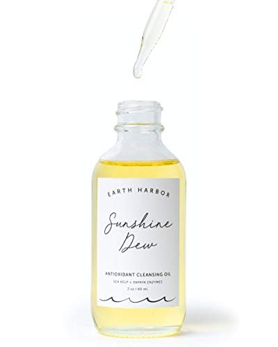 Earth Harbor Sunshine Dew Oil Cleanser – 2 fl oz Pure Cleansing Oil, Waterproof Makeup Remover with Papaya Enzymes, Sea Kelp & Jojoba – Antioxidant-Rich, Hydrating, Firms & Brightens Skin Avelisse