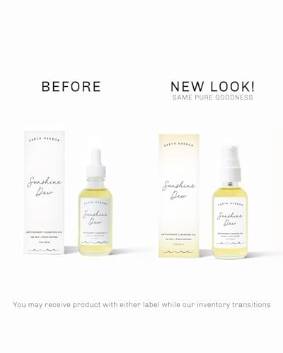 Earth Harbor Sunshine Dew Oil Cleanser – 2 fl oz Pure Cleansing Oil, Waterproof Makeup Remover with Papaya Enzymes, Sea Kelp & Jojoba – Antioxidant-Rich, Hydrating, Firms & Brightens Skin Avelisse
