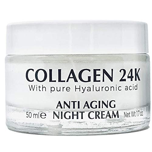 Delfanti-Milano COLLAGEN 24K Anti-Aging Night Cream with Hyaluronic Acid - Face and Neck Moisturizer, Made in Italy, 1.7 oz Avelisse