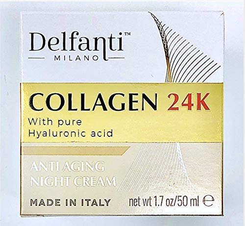 Delfanti-Milano COLLAGEN 24K Anti-Aging Night Cream with Hyaluronic Acid - Face and Neck Moisturizer, Made in Italy, 1.7 oz Avelisse