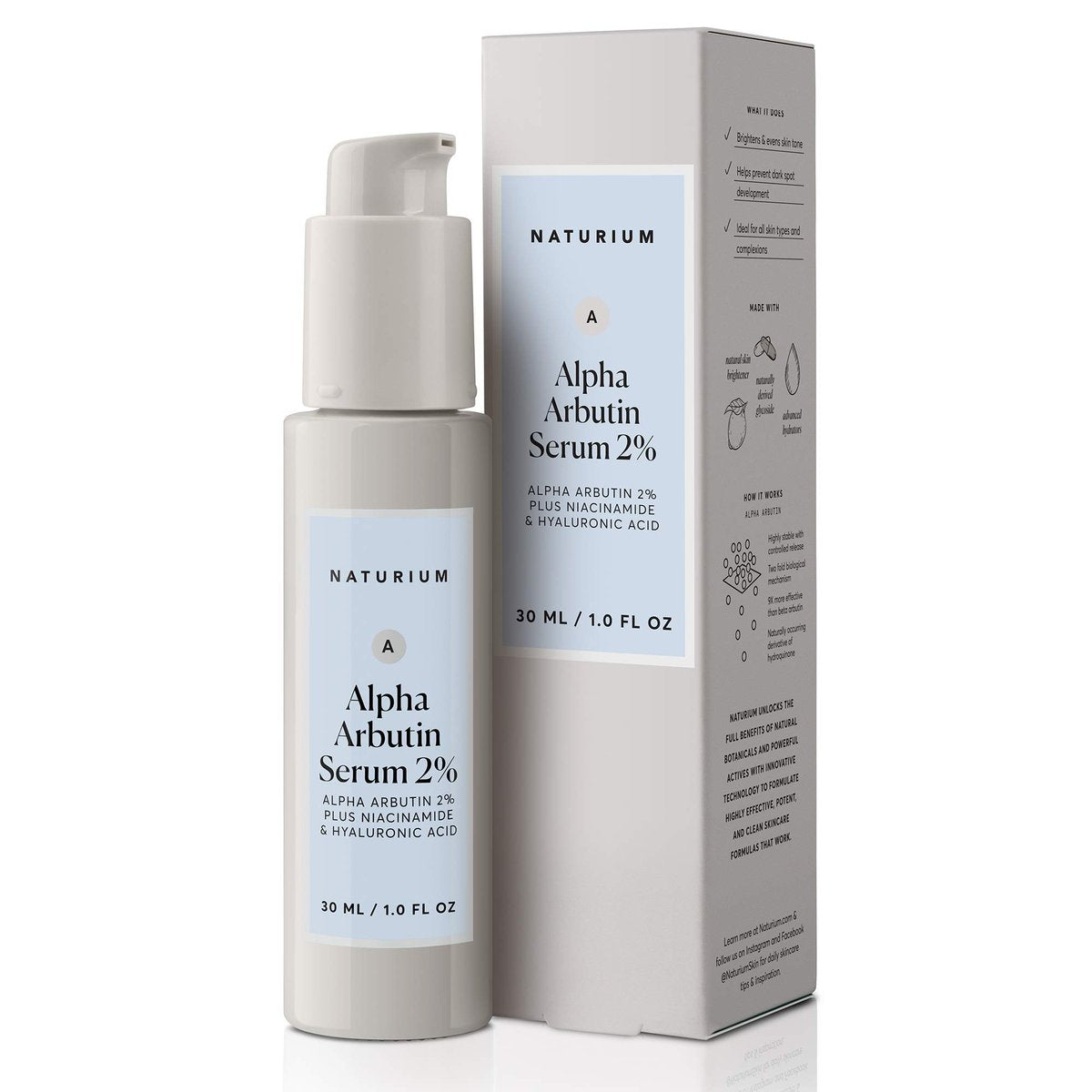 Naturium Alpha Arbutin Serum 2% with Niacinamide & Lemon - Brightening Face Serum for Dark Spots, 1 oz Avelisse