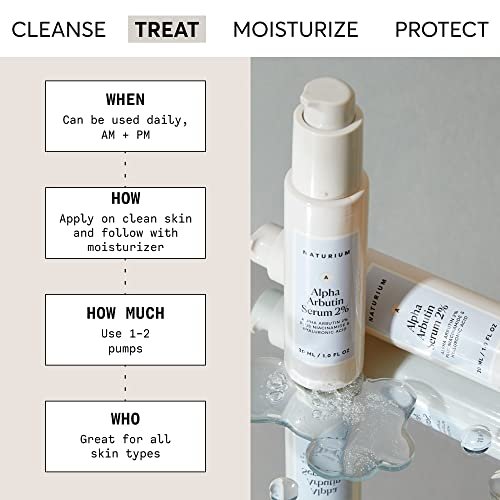 Naturium Alpha Arbutin Serum 2% with Niacinamide & Lemon - Brightening Face Serum for Dark Spots, 1 oz Avelisse