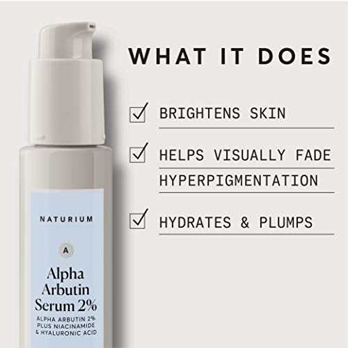 Naturium Alpha Arbutin Serum 2% with Niacinamide & Lemon - Brightening Face Serum for Dark Spots, 1 oz Avelisse
