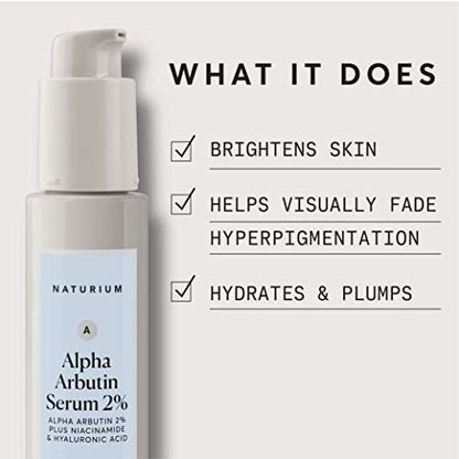 Naturium Alpha Arbutin Serum 2% with Niacinamide & Lemon - Brightening Face Serum for Dark Spots, 1 oz Avelisse