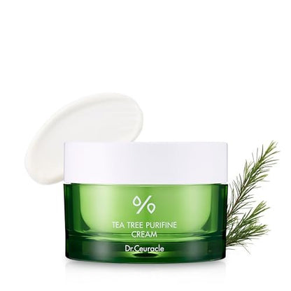 Dr. Ceuracle Tea Tree Purifine Cream – Korean Calming Moisturizer with Panthenol & Ceramide for Sensitive Skin (1.76 oz / 50g)