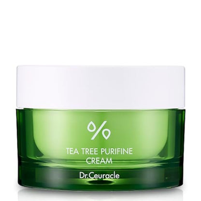 Dr. Ceuracle Tea Tree Purifine Cream – Korean Calming Moisturizer with Panthenol & Ceramide for Sensitive Skin (1.76 oz / 50g)