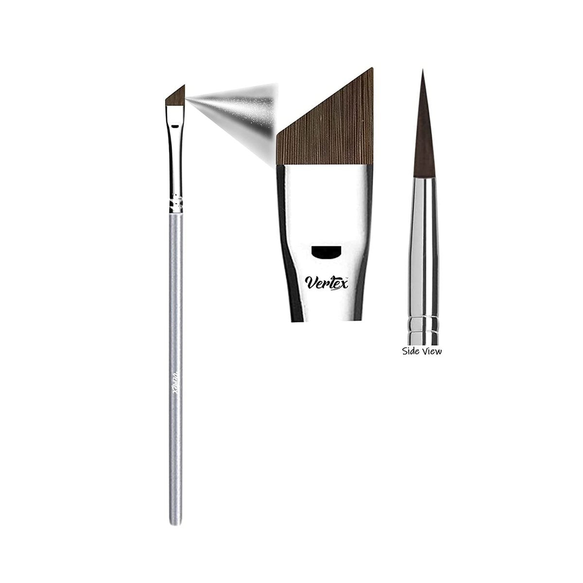 Vertex Angled Eyeliner Brush - Precision Slanted Liner for Smooth Liquid & Gel Application - Fine Winged Cat Eyes - görsel 1