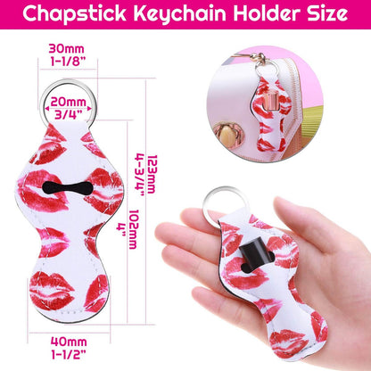 shynek 40-Piece Neoprene Chapstick Holder Keychain Set - Multicolor Lip Balm Holders for Women, Portable Avelisse
