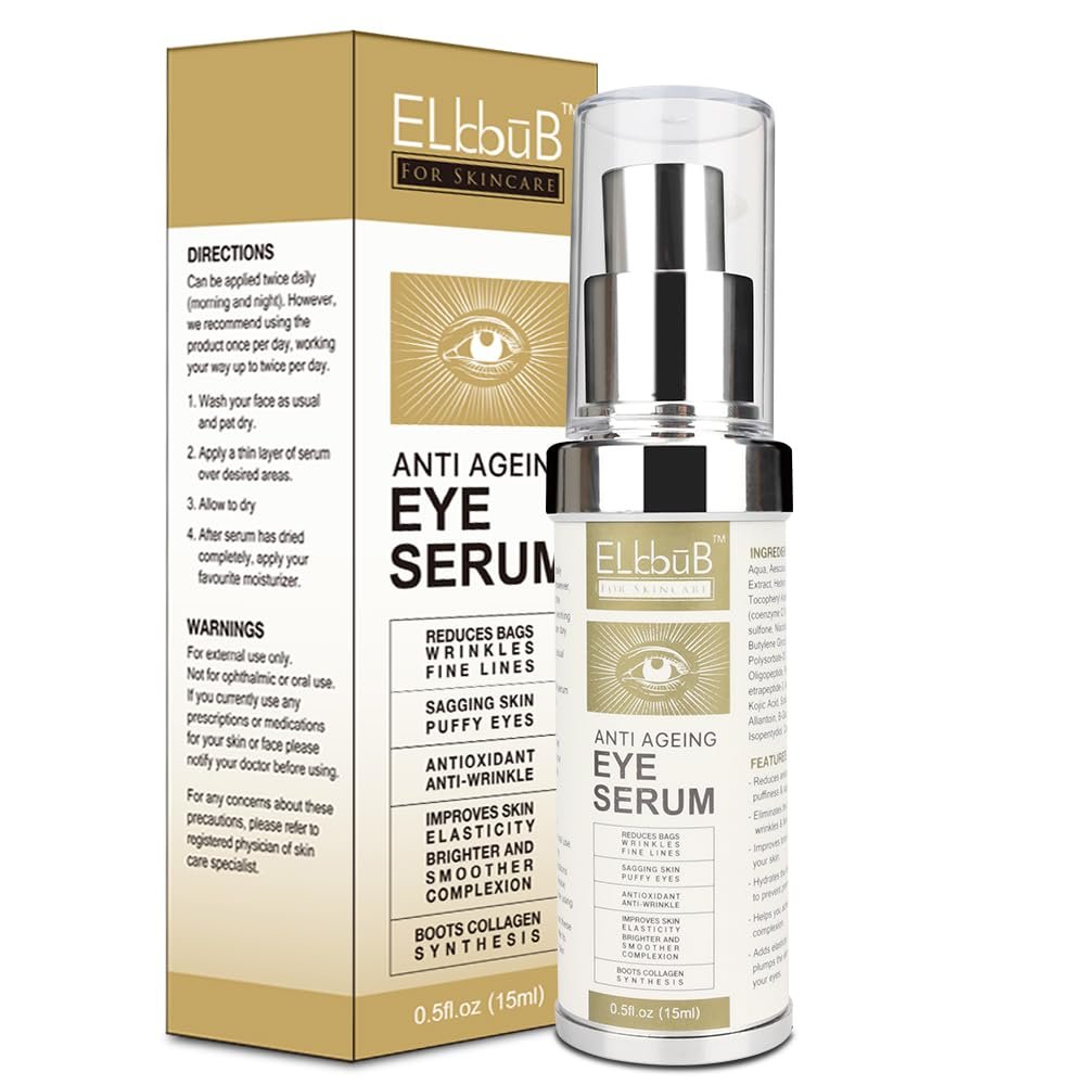 Anti Ageing Eye Cream - Anti Wrinkle Eye Serum for Puffy Eyes, Dark Circles, Eye Bags, Crows Feet, Wrinkles - ELBBUB - görsel 1