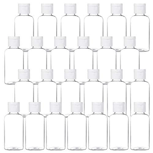 MMonDod 25 Pack 1.7oz/50ml Clear Plastic Empty Travel Bottles with Flip Cap – Squeezable Refillable Containers for Toiletries, Condiments, and More - görsel 1