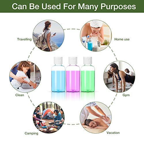 MMonDod 25 Pack 1.7oz/50ml Clear Plastic Empty Travel Bottles with Flip Cap – Squeezable Refillable Containers for Toiletries, Condiments, and More - görsel 11