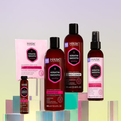 HASK Keratin 5-in-1 Leave In Conditioner Spray – 2 Piece Set, Color Safe, Gluten Free, Sulfate Free, Paraben Free Avelisse