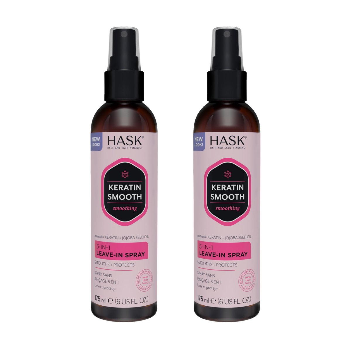 HASK Keratin 5-in-1 Leave In Conditioner Spray – 2 Piece Set, Color Safe, Gluten Free, Sulfate Free, Paraben Free Avelisse