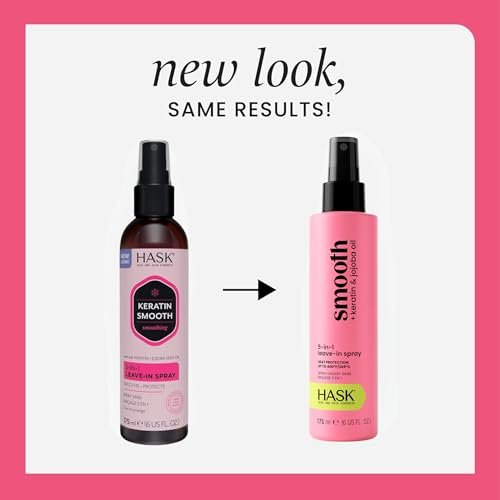 HASK Keratin 5-in-1 Leave In Conditioner Spray – 2 Piece Set, Color Safe, Gluten Free, Sulfate Free, Paraben Free Avelisse