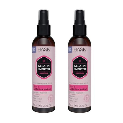 HASK Keratin 5-in-1 Leave In Conditioner Spray – 2 Piece Set, Color Safe, Gluten Free, Sulfate Free, Paraben Free Avelisse