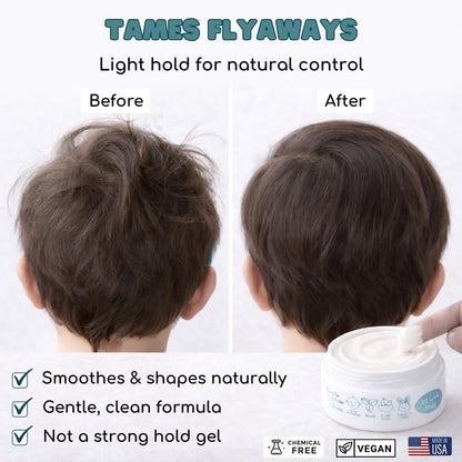LANE & CO. Light Hold Hair Paste - Plant-Based Styling Paste for Babies, Toddlers, Kids - Natural & Organic Formula, Non-Sticky, Tames Flyaways & Bed Head, 2oz
