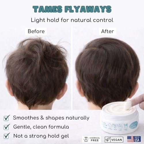 LANE & CO. Light Hold Hair Paste - Plant-Based Styling Paste for Babies, Toddlers, Kids - Natural & Organic Formula, Non-Sticky, Tames Flyaways & Bed Head, 2oz - görsel 4