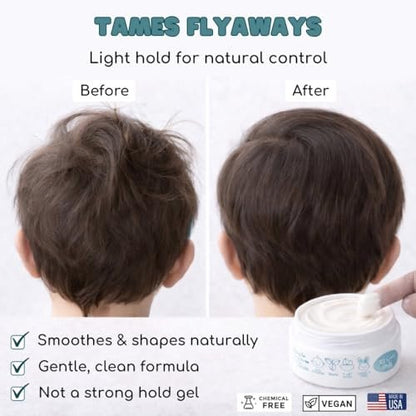 LANE & CO. Light Hold Hair Paste - Plant-Based Styling Paste for Babies, Toddlers, Kids - Natural & Organic Formula, Non-Sticky, Tames Flyaways & Bed Head, 2oz