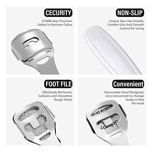 52 Pieces Callus Shaver Set - Stainless Steel Foot File with 50 Replacement Blades for Hard Skin Removal - görsel 6