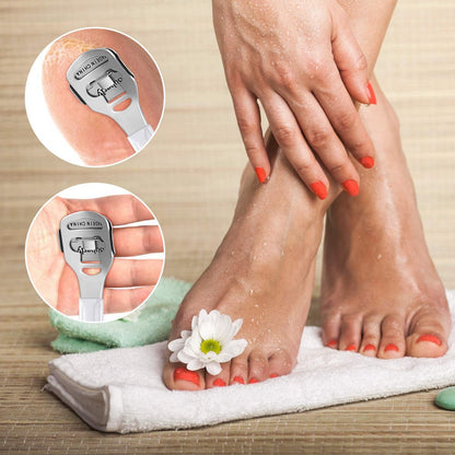 52 Pieces Callus Shaver Set - Stainless Steel Foot File with 50 Replacement Blades for Hard Skin Removal