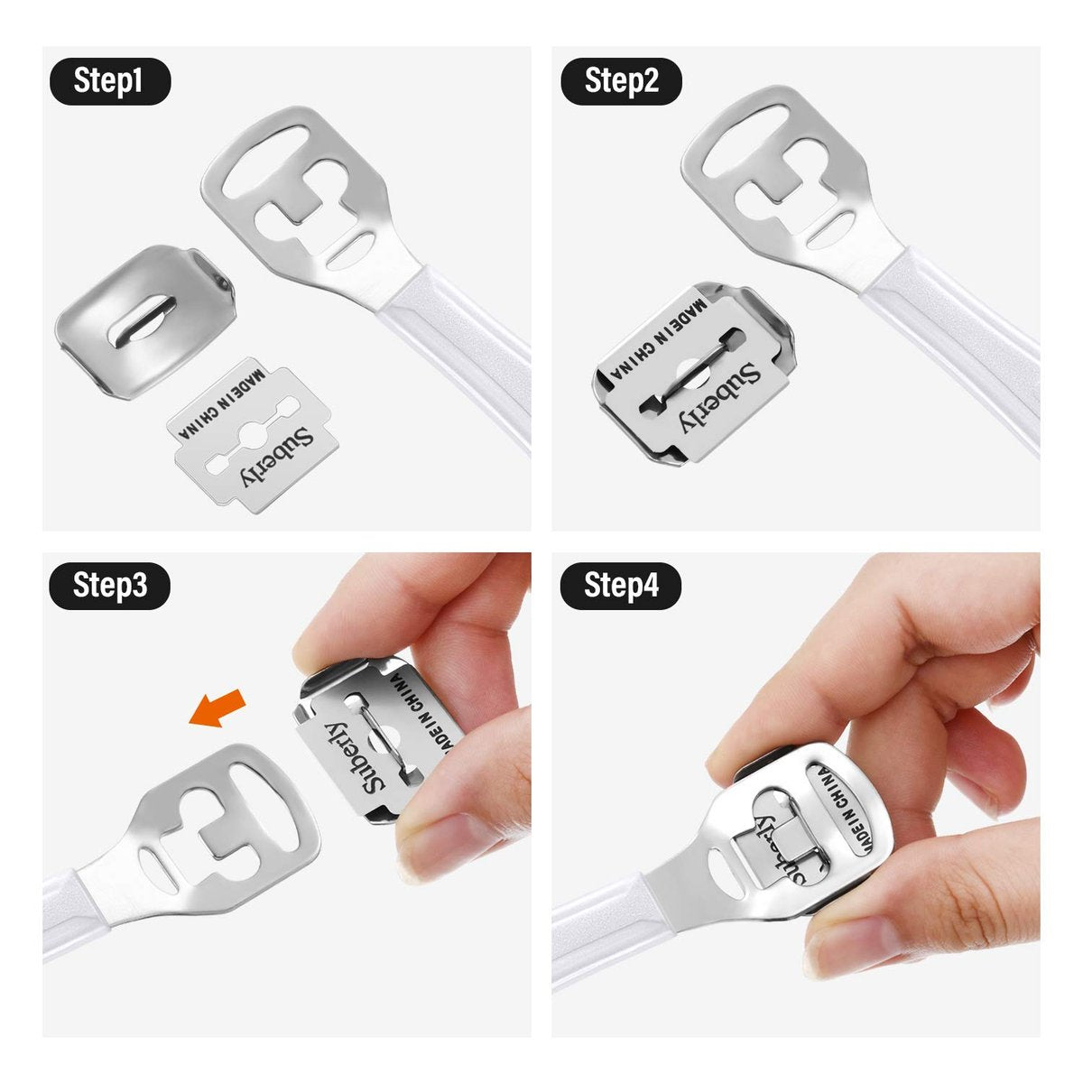 52 Pieces Callus Shaver Set - Stainless Steel Foot File with 50 Replacement Blades for Hard Skin Removal - görsel 7