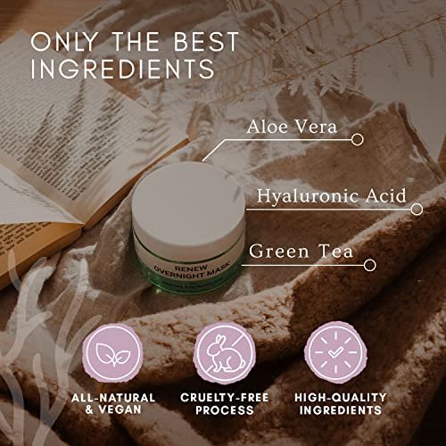 Doppeltree RENEW Overnight Face Mask with Aloe Vera Gel & Hyaluronic Acid - Anti Aging Hydrating Night Mask for All Skin Types, 4 Fl Oz Avelisse