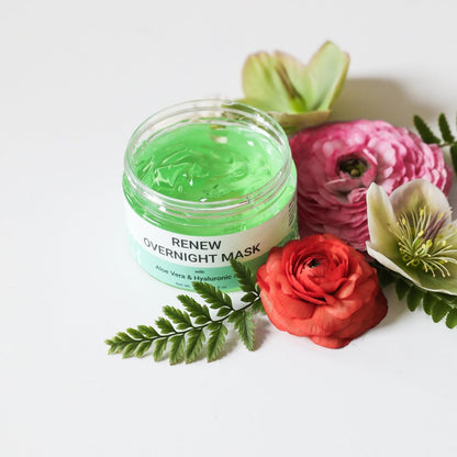 Doppeltree RENEW Overnight Face Mask with Aloe Vera Gel & Hyaluronic Acid - Anti Aging Hydrating Night Mask for All Skin Types, 4 Fl Oz Avelisse