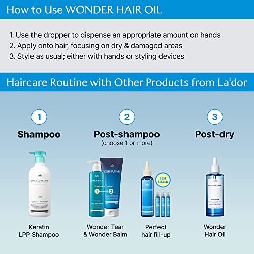 LA'DOR Wonder Tear Deep Conditioning Treatment Mask – Moisturizing & Hydrating Protein Keratin Growth Conditioner for Dry, Damaged, Color Treated, Frizzy, Curly Hair, 8.45 Fl Oz - görsel 13