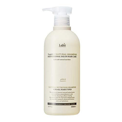LA'DOR TripleX 3 Deep Cleansing Shampoo for Dry Itchy Sensitive Scalp & Dandruff - Sulfate-Free with Tea Tree, Lemon & Lavender - Korean Hair Care - 17.9 Fl Oz