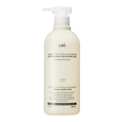 LA'DOR TripleX 3 Deep Cleansing Shampoo for Dry Itchy Sensitive Scalp & Dandruff - Sulfate-Free with Tea Tree, Lemon & Lavender - Korean Hair Care - 17.9 Fl Oz