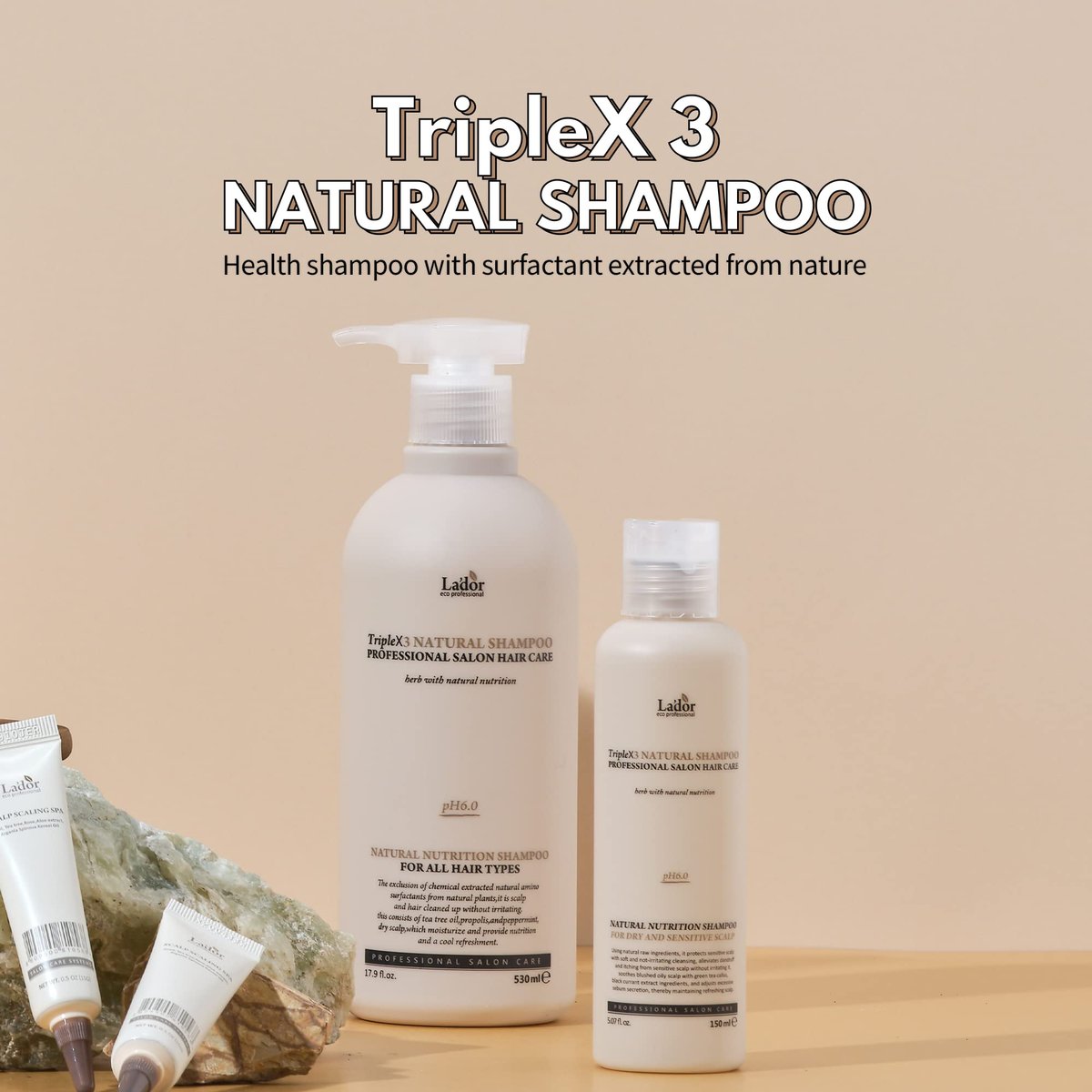 LA'DOR TripleX 3 Deep Cleansing Shampoo for Dry Itchy Sensitive Scalp & Dandruff - Sulfate-Free with Tea Tree, Lemon & Lavender - Korean Hair Care - 17.9 Fl Oz - görsel 4