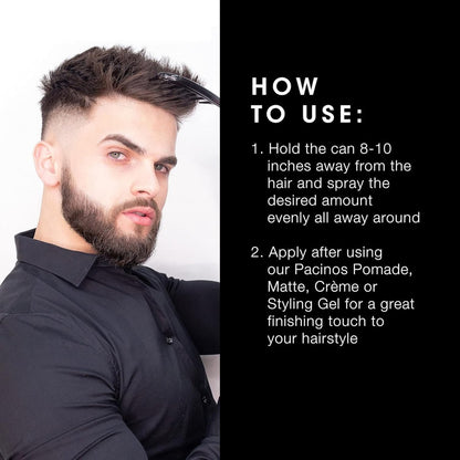 Pacinos Final Touch Hairspray - Firm Hold, Anti-Frizz, Flake Free Aerosol for Volume & Texture Avelisse
