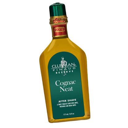 Clubman Reserve Cognac Neat After Shave Lotion for Men – Soothing Aftershave Splash, 6 fl oz
