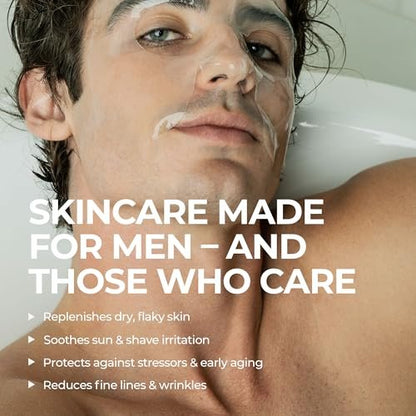 HommeFace Men’s Revitalizing Hydrogel Facial Mask Set (5ct) - Hydrating, Beard-Friendly, Anti-Aging, Soothing Face Sheet Masks with Hyaluronic Acid, Vitamins & Peptides