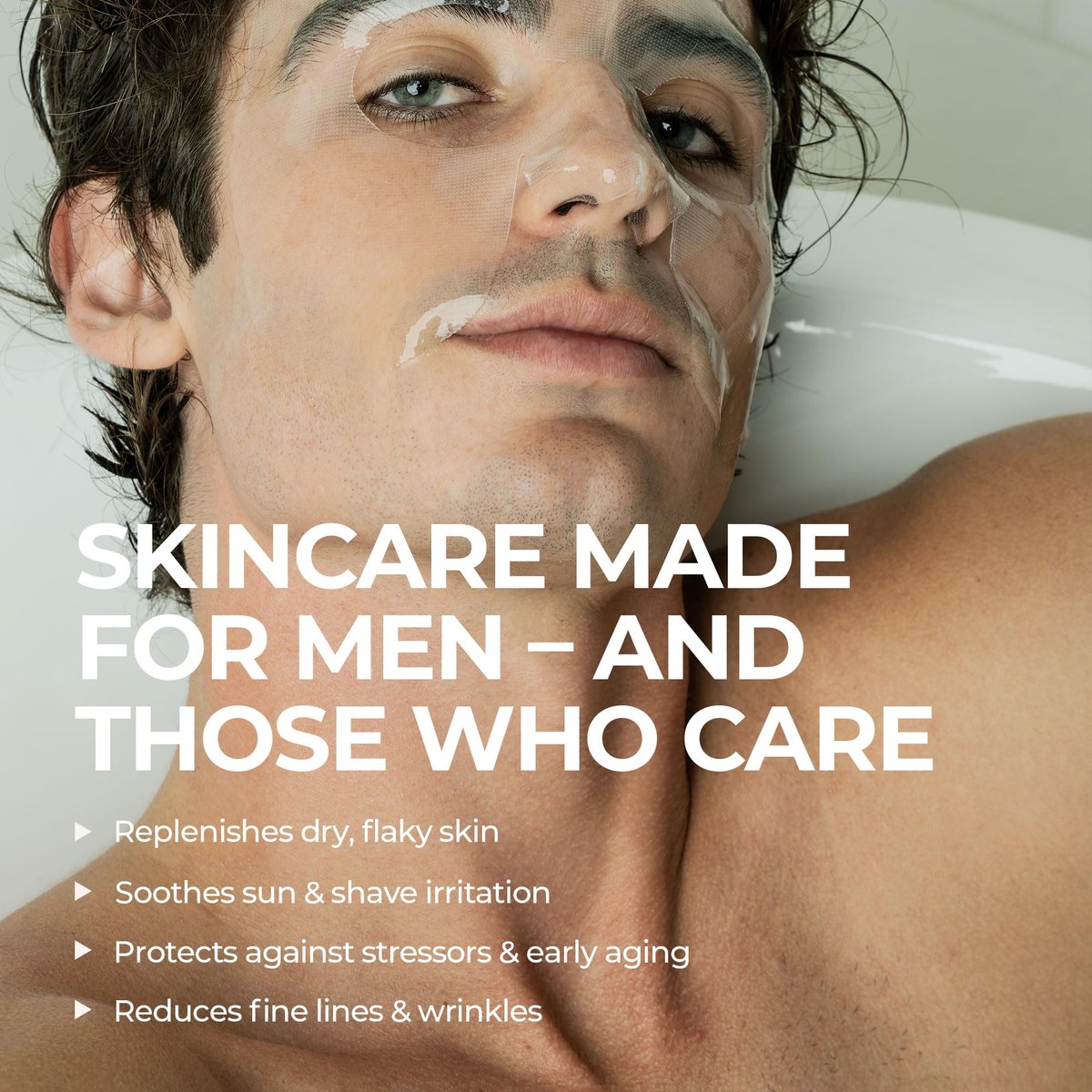 HommeFace Men’s Revitalizing Hydrogel Facial Mask Set (5ct) - Hydrating, Beard-Friendly, Anti-Aging, Soothing Face Sheet Masks with Hyaluronic Acid, Vitamins & Peptides - görsel 3