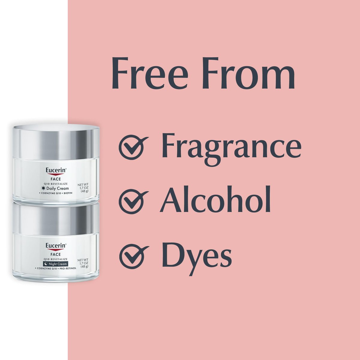 Eucerin Q10 Anti-Wrinkle Face Cream Set – Day Cream with Biotin & Night Cream with Pro-Retinol, 1.7 oz Each (Pack of 2) Avelisse