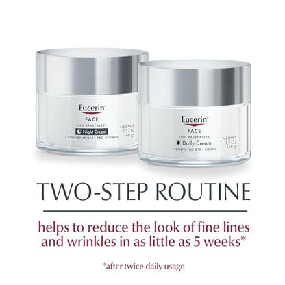 Eucerin Q10 Anti-Wrinkle Face Cream Set – Day Cream with Biotin & Night Cream with Pro-Retinol, 1.7 oz Each (Pack of 2) Avelisse