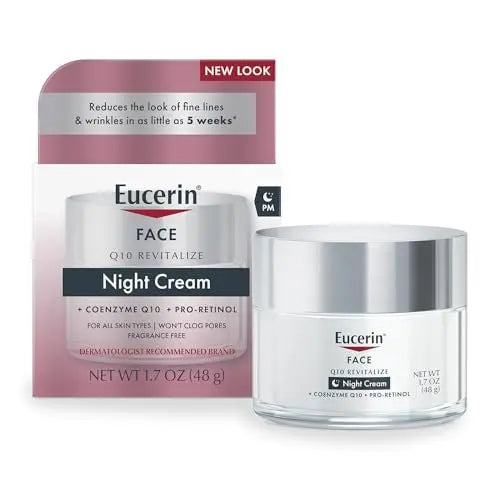 Eucerin Q10 Anti-Wrinkle Night Cream + Pro-Retinol – Facial Moisturizer for Sensitive Skin, 1.7 oz Jar Avelisse