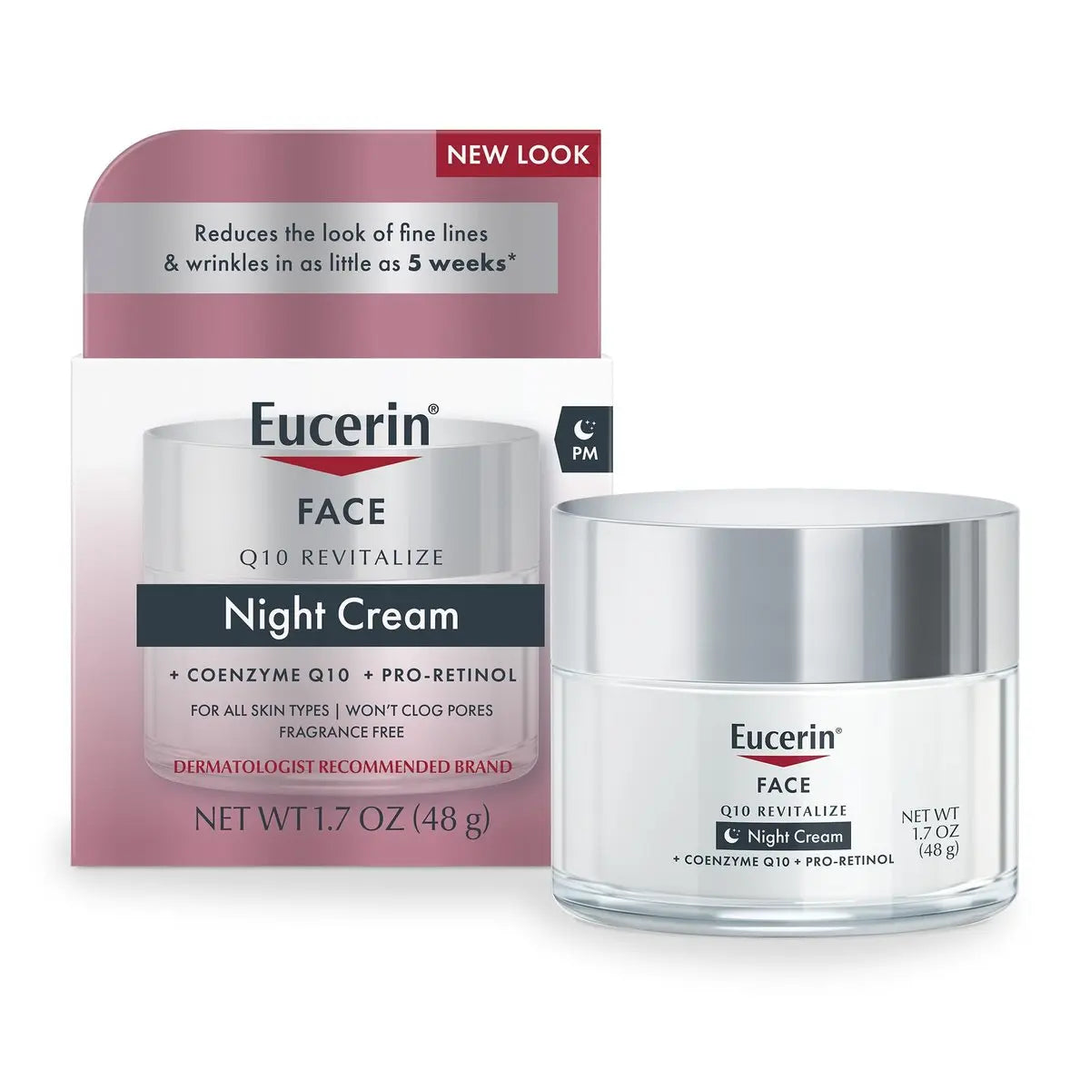Eucerin Q10 Anti-Wrinkle Night Cream + Pro-Retinol – Facial Moisturizer for Sensitive Skin, 1.7 oz Jar Avelisse