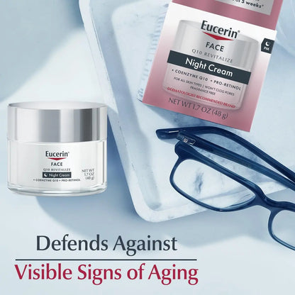 Eucerin Q10 Anti-Wrinkle Night Cream + Pro-Retinol – Facial Moisturizer for Sensitive Skin, 1.7 oz Jar Avelisse