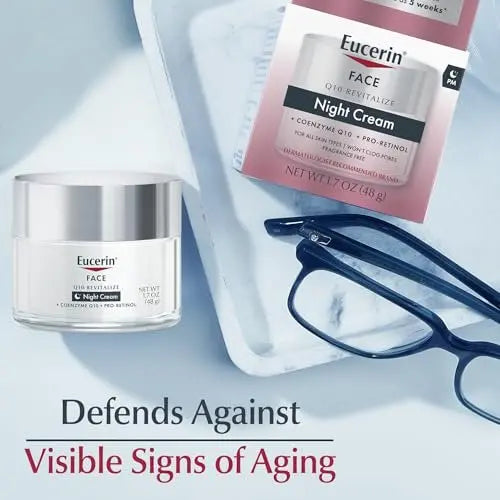 Eucerin Q10 Anti-Wrinkle Night Cream + Pro-Retinol – Facial Moisturizer for Sensitive Skin, 1.7 oz Jar Avelisse