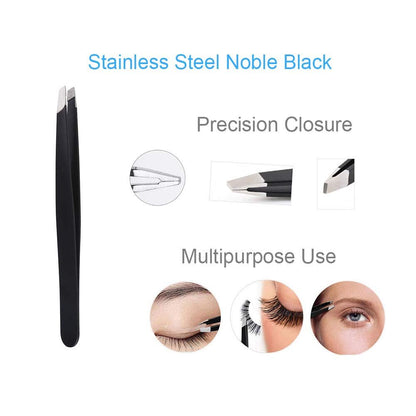 5-in-1 Professional Eyebrow Grooming Set for Women and Men - Stainless Steel Eyebrow Razor, Trimmer, Brush, Scissors & Slant Tweezers