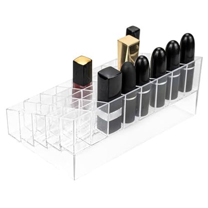 Hedume 2 Pack Acrylic Lipstick & Makeup Organizer – 40 Slot Clear Cosmetic Display Case for Brushes, Bottles & More Avelisse
