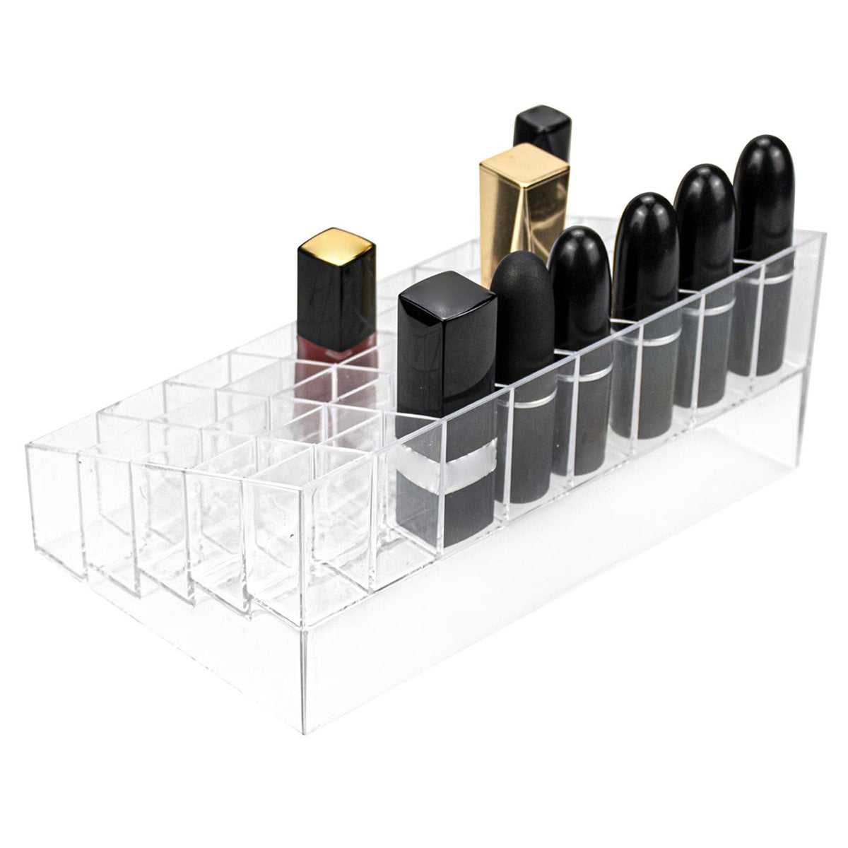 Hedume 2 Pack Acrylic Lipstick & Makeup Organizer – 40 Slot Clear Cosmetic Display Case for Brushes, Bottles & More Avelisse